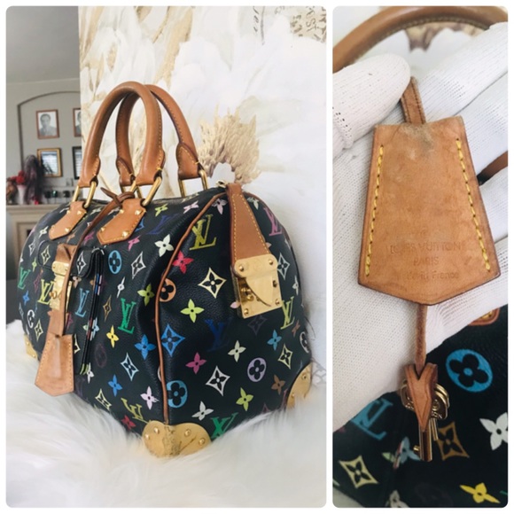 🌺Louis Vuitton Murakami Multicolor black Speedy30 - Picture 11 of 16
